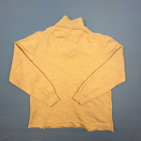 Toscano Lambswool Sweater Italy | Tan Blue Quarter Zip | Fits S/M - Picture 2 of 10